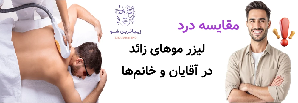 لیزر موهای زائد برای آقایان، مقایسه درد لیزر موهای زائد در آقایان و خانمها