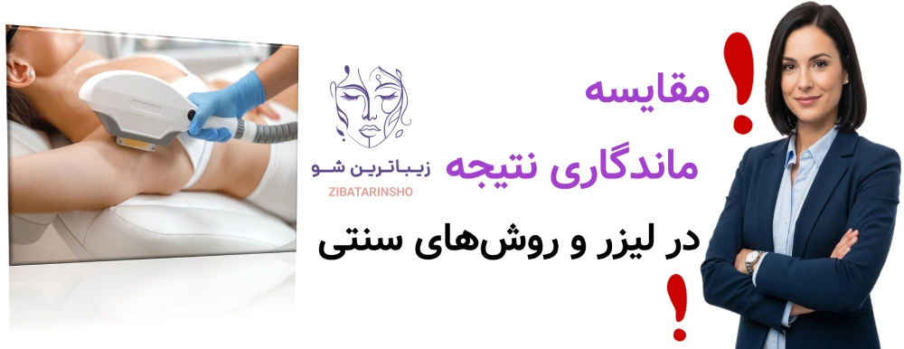 لیزر موهای زائد، یا شیو، وکس و اپیلاسیون، مقایسه ماندگاری نتیجه در لیزر و روشهای سنتی