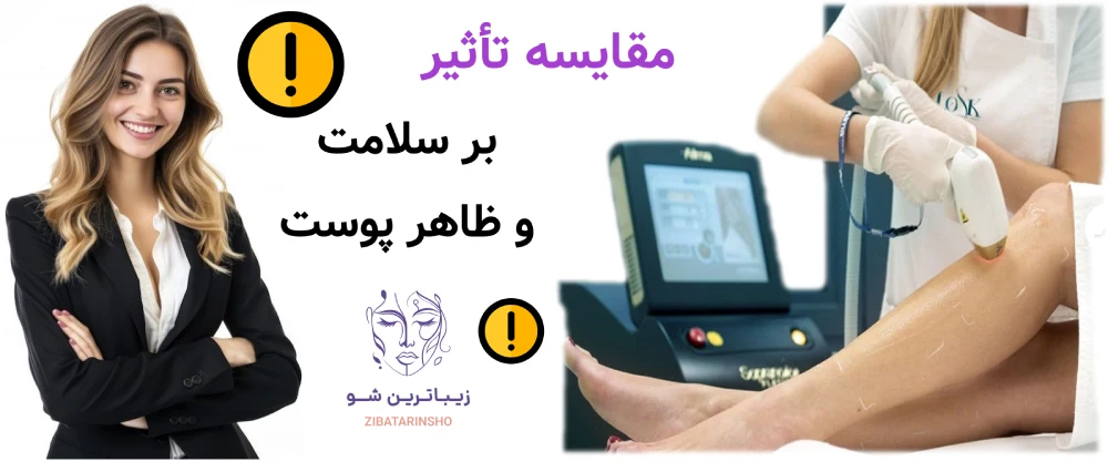 لیزر موهای زائد، یا شیو، وکس و اپیلاسیون، مقایسه تأثیر بر سلامت و ظاهر پوست