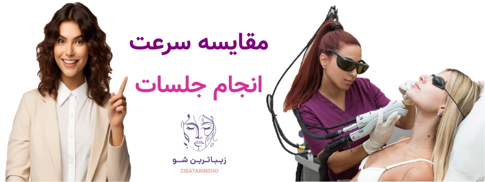 لیزر موهای زائد با دستگاه سایناشور الیت پلاس، مقایسه سرعت انجام جلسات